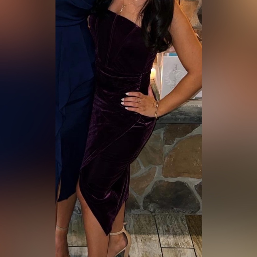 Lulu’s deep purple velvet dress, corset top XS